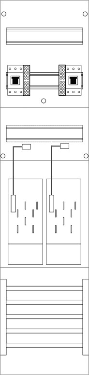 1St. F-Tronic E16DS-HSP Zählerfeld 1-feldrig, H=1050mm, 2-eHZ mit DS, 2 HSP, E16DS-HSP 7120158