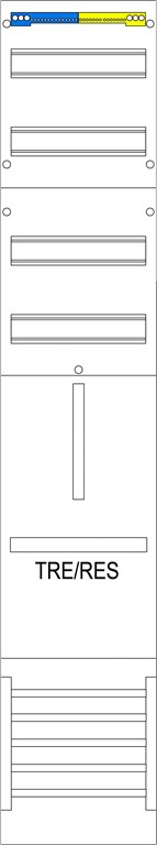 1St. F-Tronic VR6 Verteilerfeld 1-feldrig, 4r, H=1350mm, 1 Res. 3.HZ, VR6 7120311