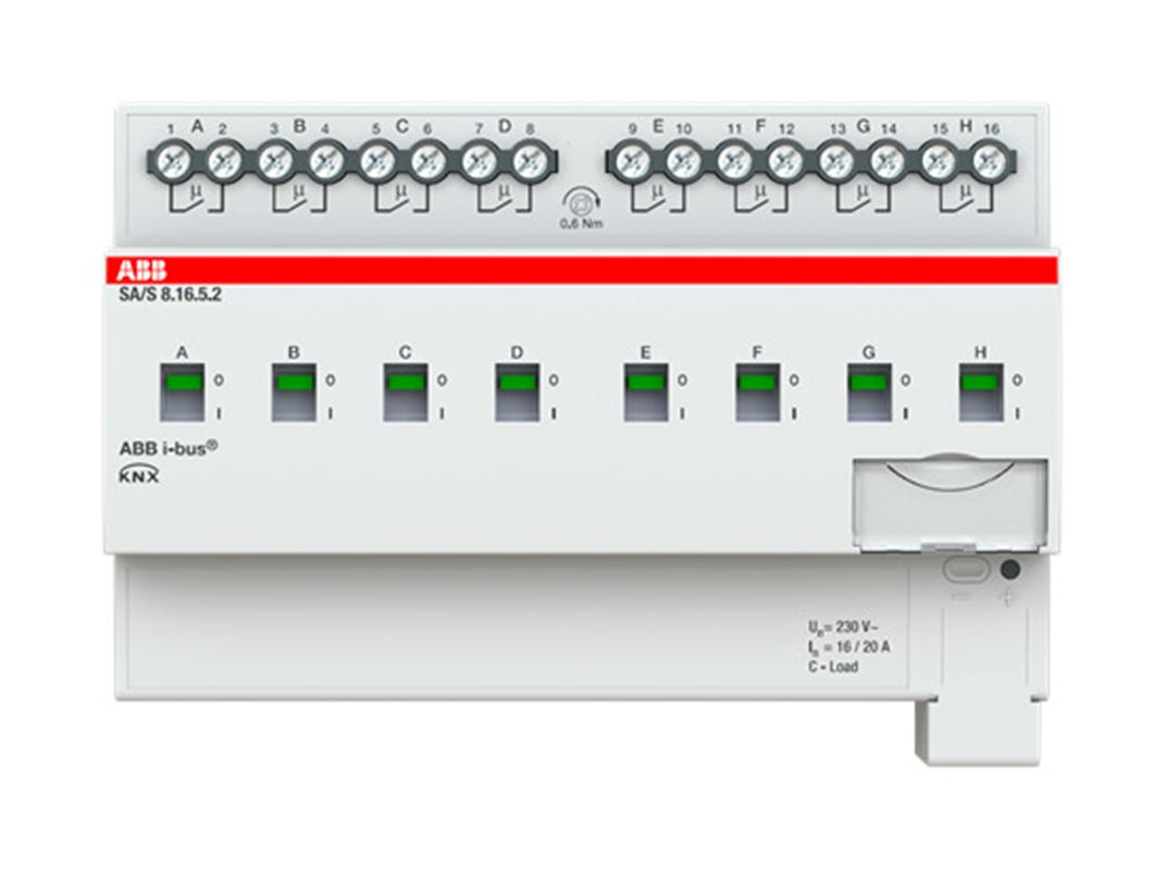 1St. ABB SA/S8.16.5.2 SA/S8.16.5.2 Schaltaktor, 8fach, 16 A, C-Last, REG 2CDG110267R0011