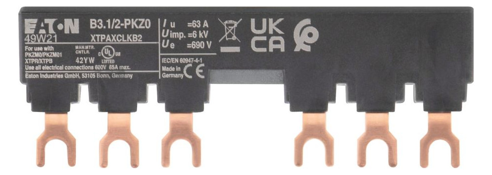 1St. Eaton 044945 Schienenblock Drehstrom B3.1/2-PKZ0, Zubehör für Motorstarter B3.1/2-PKZ0