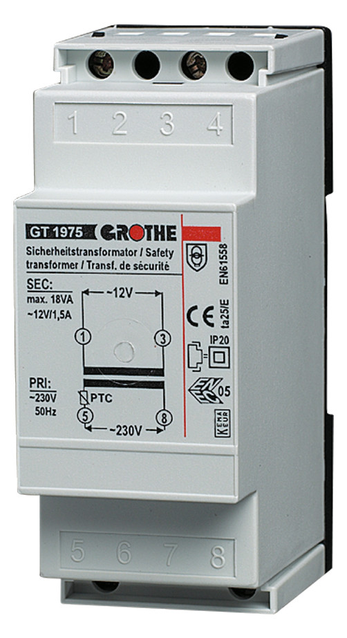 1St. Grothe 14101 Sicherheitstransformator, 12V AC (1,5A) GT 1975