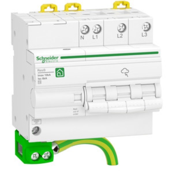 1St. Schneider Electric R9L16710 Überspannungs-Ableiter Resi9, 3P+N, Typ 2, Imax 10 kA, mit integr. Trennschalt.