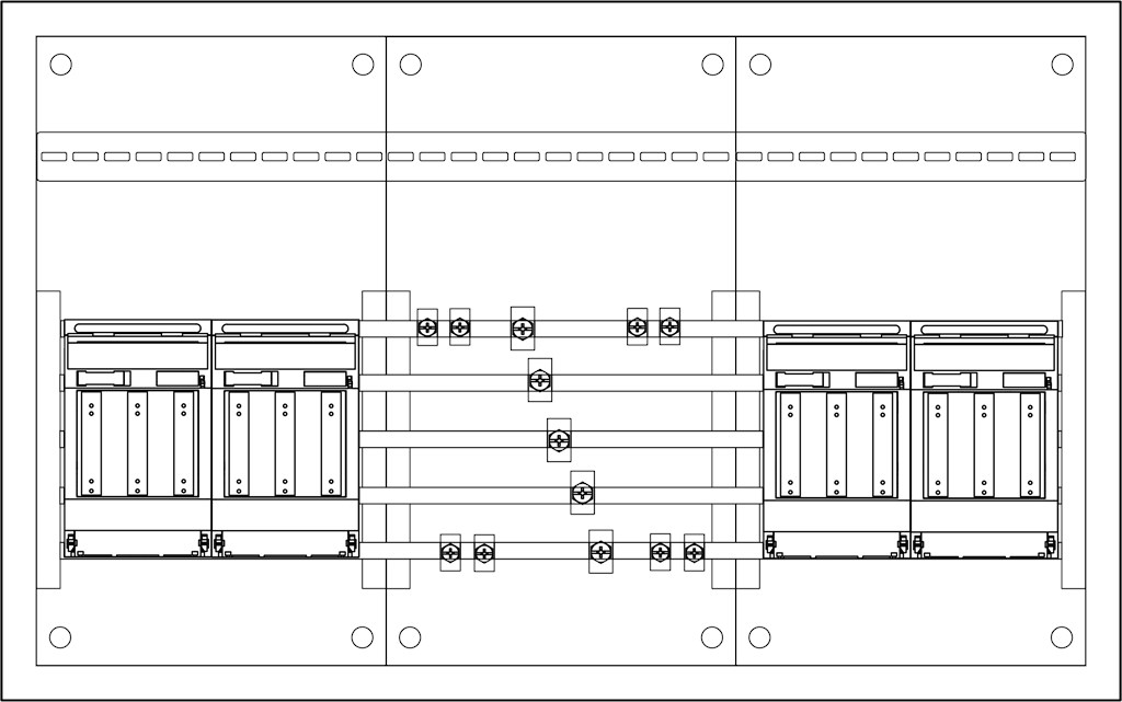 1St. F-Tronic NHV4T NH-Verteiler Trenner vierfach, H=500mm, B=800mm, T=165mm, IP31/43 7120672