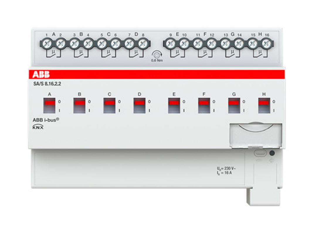 1St. Abb SA/S8.16.2.2 SA/S8.16.2.2 Schaltaktor, 8fach, 16 A, REG 2CDG110263R0011