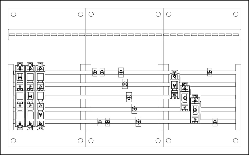 1St. F-Tronic NHV3 NH-Verteiler dreifach, H=500mm, B=800mm, T=165mm, IP31/43 7120661