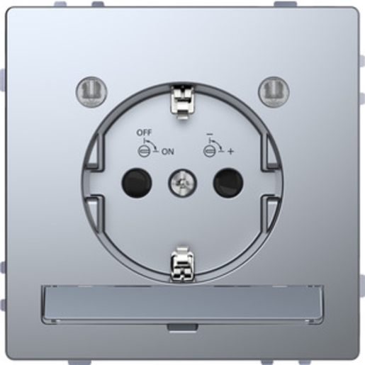 1St. Merten MEG2304-6036 SCHUKO-Steckdose m. Lichtausl. u. LED-Be, Edelstahl, System Design