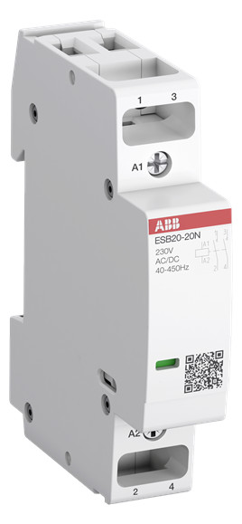 1St. ABB ESB20-11N-06 Installationsschütz 20A, 1S/1Ö, 230V AC/DC 1SBE121111R0611