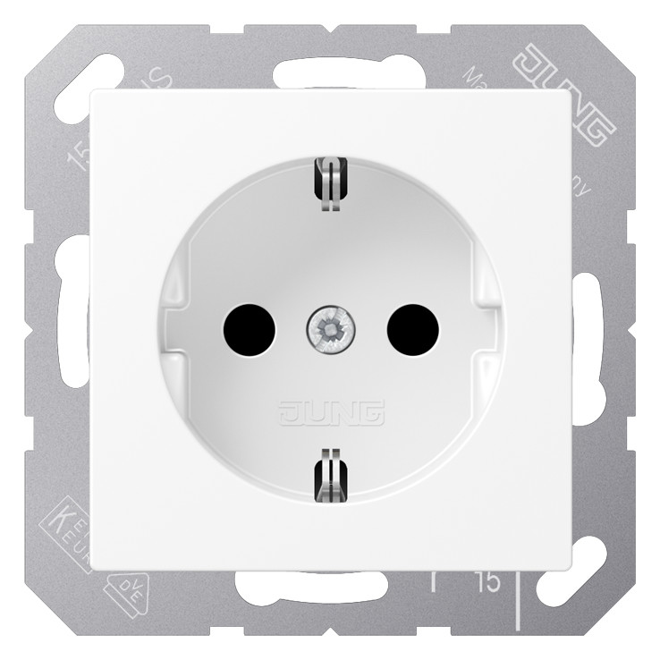 1St. Jung A1520BFWWM Steckdose, Schneeweiß matt