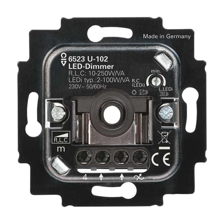 1St. Busch-Jaeger 6523 U-102 Busch-Drehdimmer, UP, LED, 2-100 W 