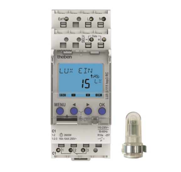 1St. Theben 1110130 Dämmerungsschalter mit Aufbau-Lichtsensor, 1 Kanal LUNA 111 top3 AL