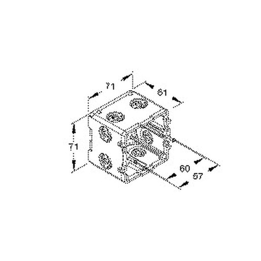 1St. Kleinhuis KED65 Geräteeinbaudose, 71x71x61 mm