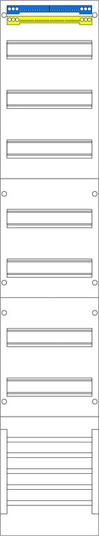 1St. F-Tronic VS6 Verteilerfeld 1-feldrig, 7r, H=1350mm, SS 5-pol., VS6 7120318