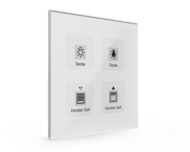 1St. MDT Glastaster 4-fach BE-GTT4W.01 4 Sensorflächen LED Temperatursensor