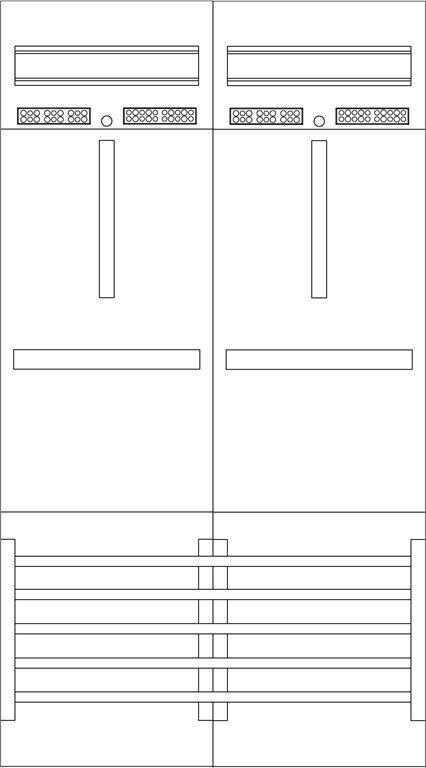 1St. F-Tronic Z214 Zählerfeld 2-feldrig, H=900mm, 2-3.HZ, Z214 7120009