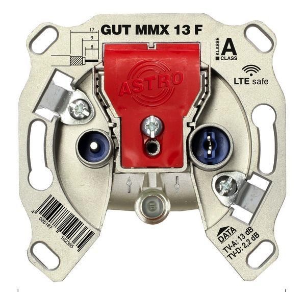 1St. Astro GUT MMX 13 F BK-Modem-Durchgangsdose, 5 - 1218 MHz, m GUTMMX13F 00541431