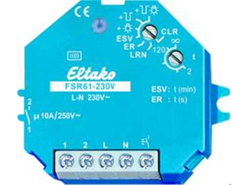 1St. Eltako FSR61NP-230V Funkaktor Stromstoß-Schaltrelais 230V. 1 Schließer nicht potenzialfrei 10A/250VAC 30100030