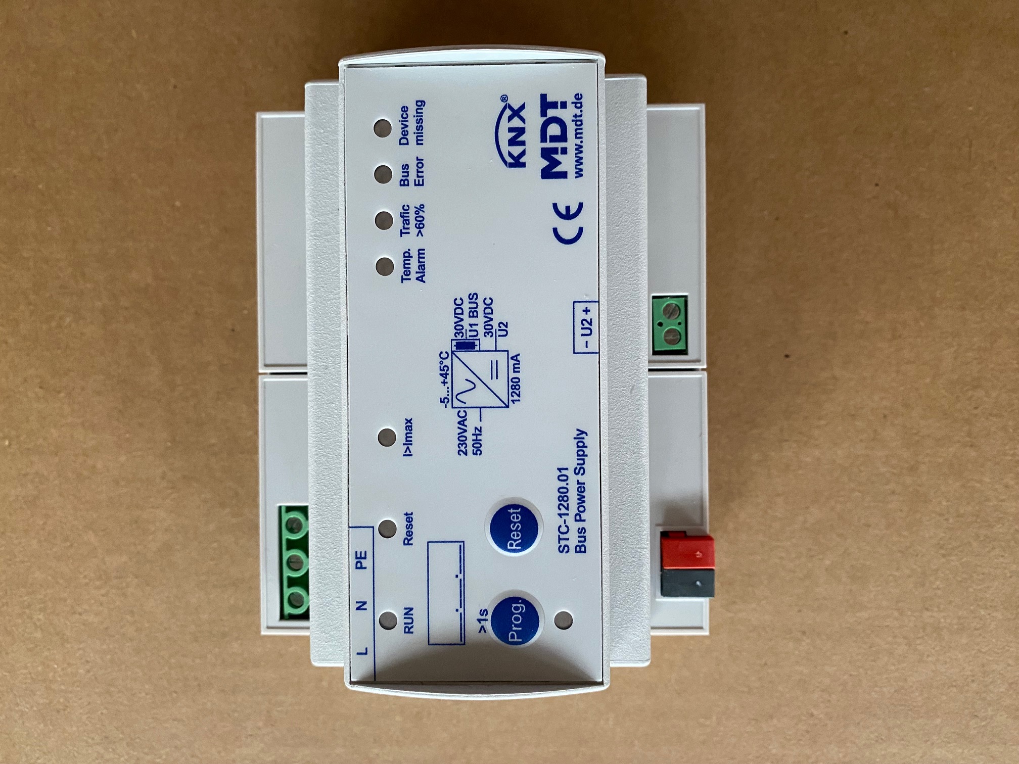 1St. MDT Busspannungsversorgung STC-1280.01 mit Diagnosefunktion 1280mA 6TE