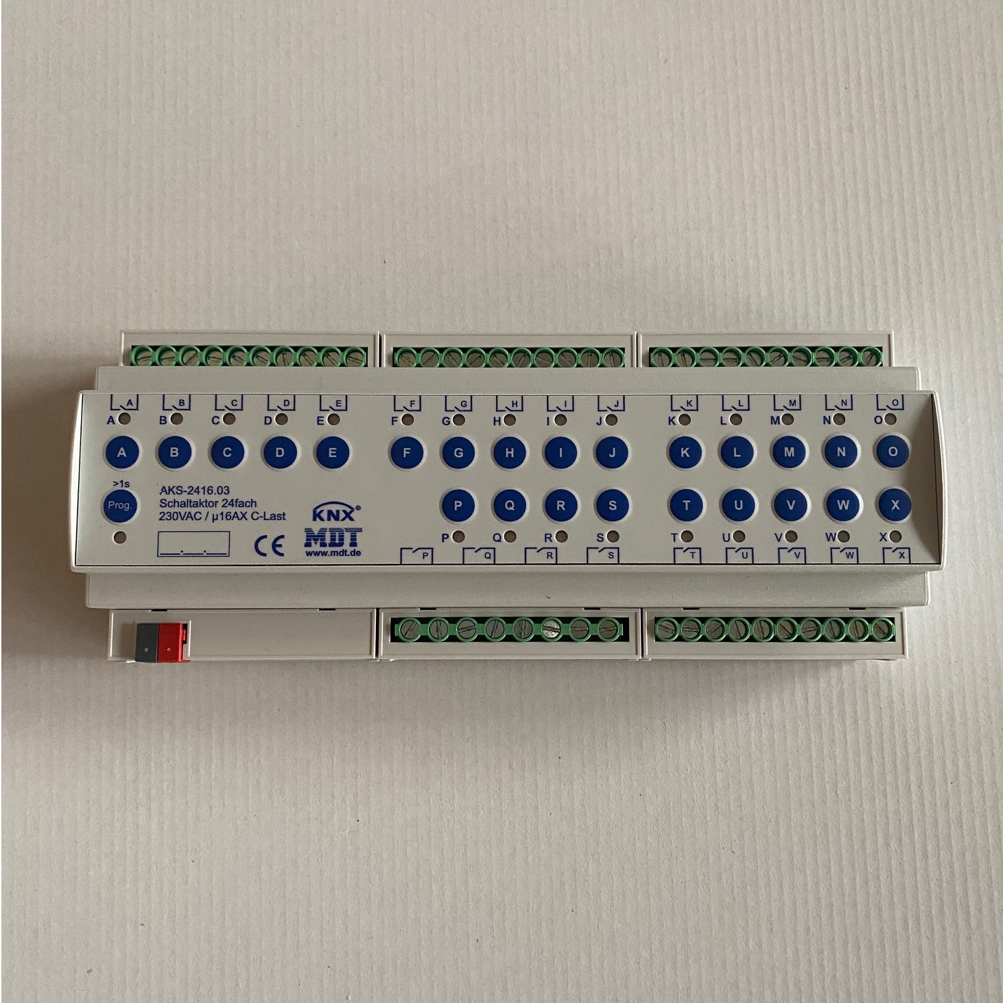 1St. MDT AKS-2416.03 Schaltaktor 24-fach REG 230VAC C-Last Standard 140 F 12TE