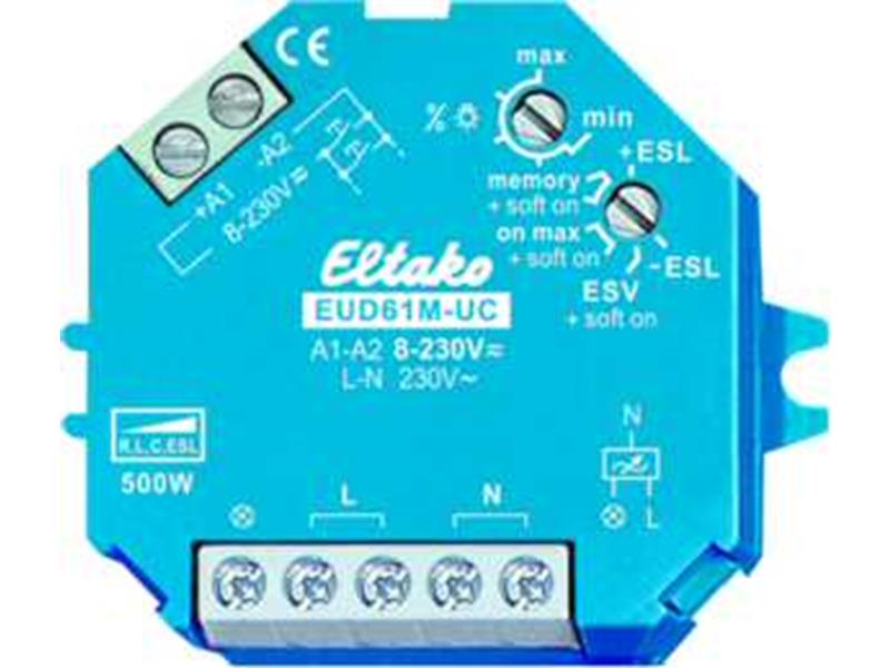 1St. Eltako EUD61M-UC Multifunktions-Universal-Dimmschalter UC. Power MOSFET 400W, R+L+C+ESL 61100903