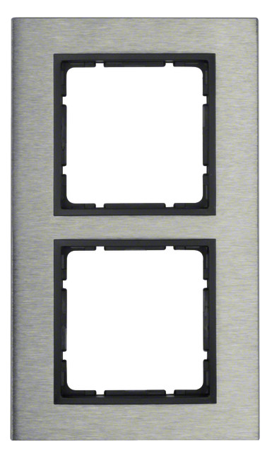 1St. Berker 10123606 Rahmen 2fach B.7 Edelstahl/anthrazit