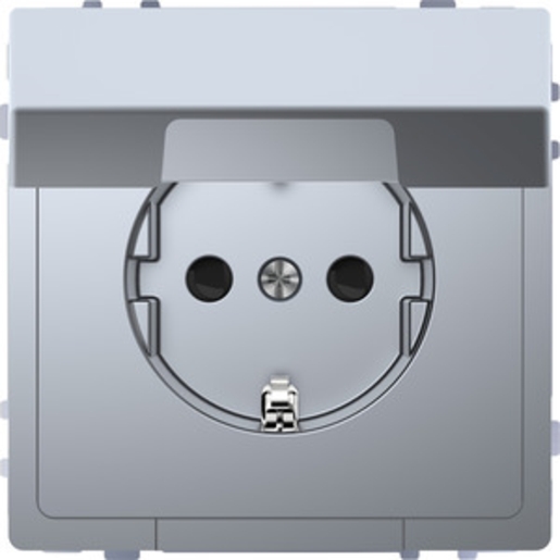 1St. Merten MEG2310-6036 SCHUKO-Steckdose mit Klappdeckel, BRS, Steckklemmen, Edelstahl, System Design