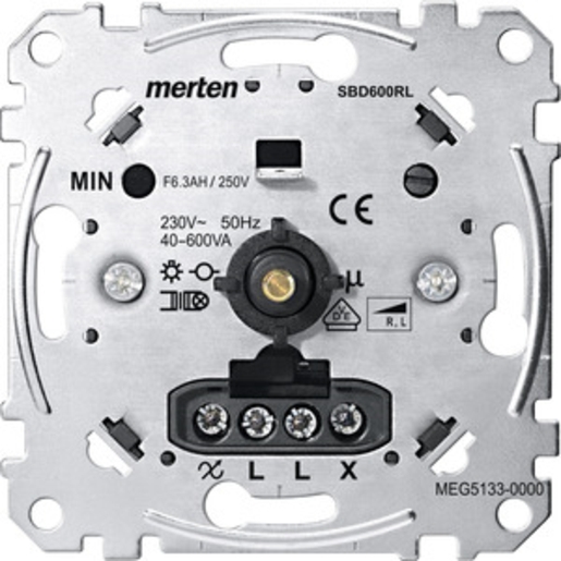 1St. Merten MEG5133-0000 Drehdimmer-Einsatz für induktive Last, 40-600 W/VA