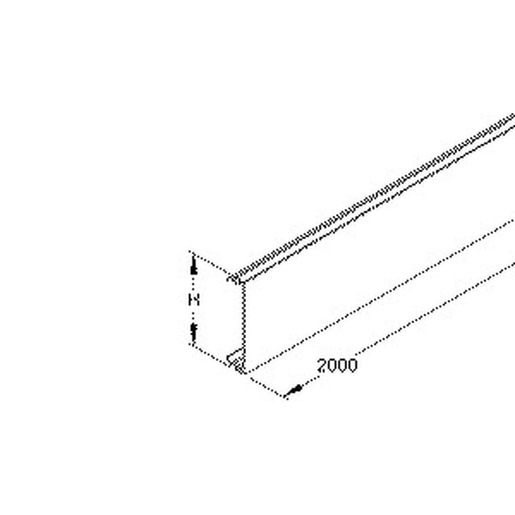 2m Kleinhuis BO80.3 RW reinweiß Gerätekanaloberteil, 80x2000 mm