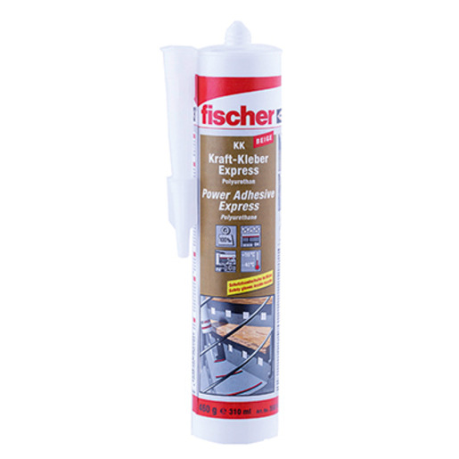 0,31L Fischer 059014 1-Komponentiger (Pur)-Klebestoff, beige (DE/EN)