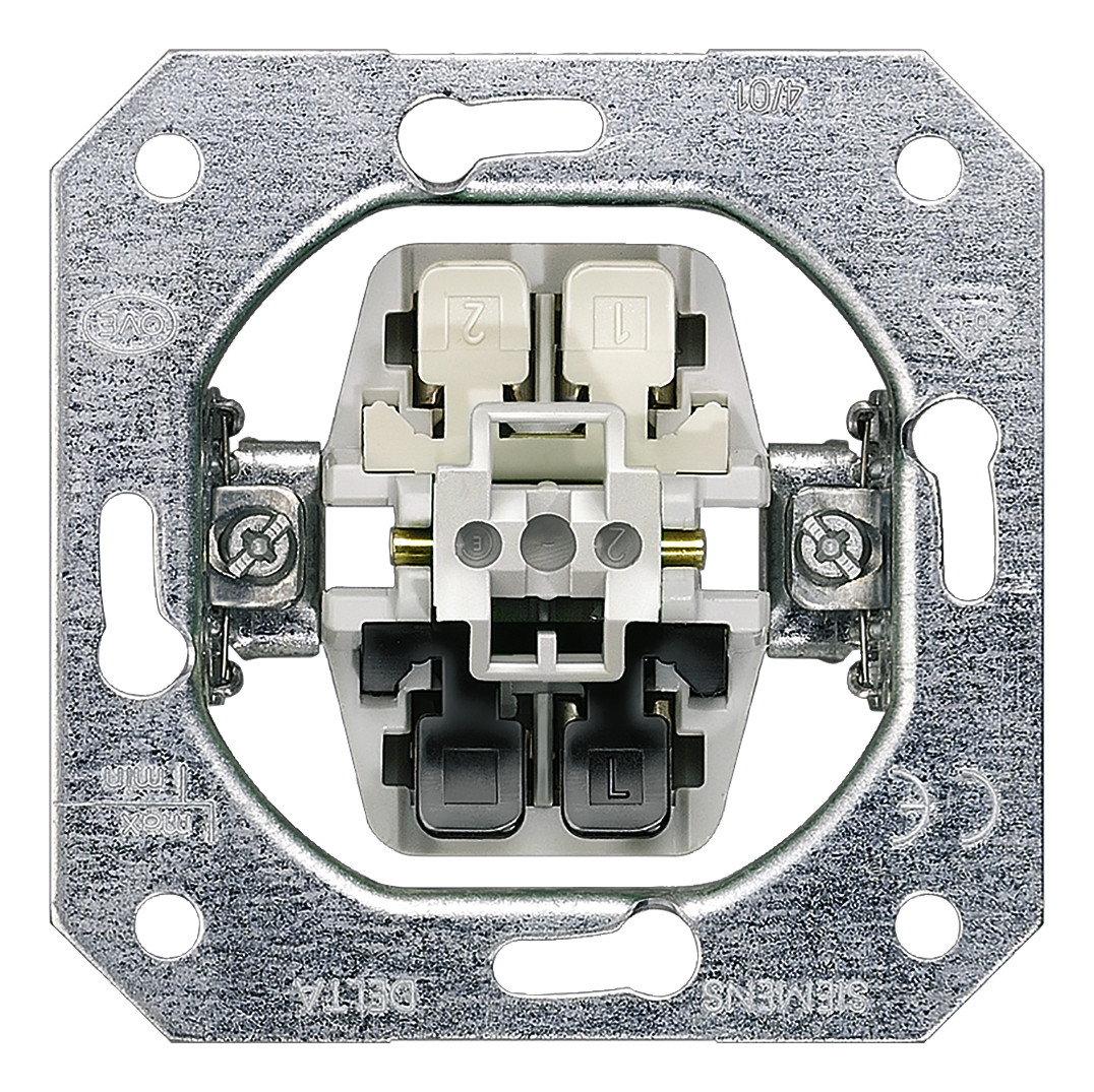 1St. Siemens 5TD2123 DELTA Taster-Geräteeinsatz, UP 1 Wechsler als Öffner einsetzbar 10A 250V.