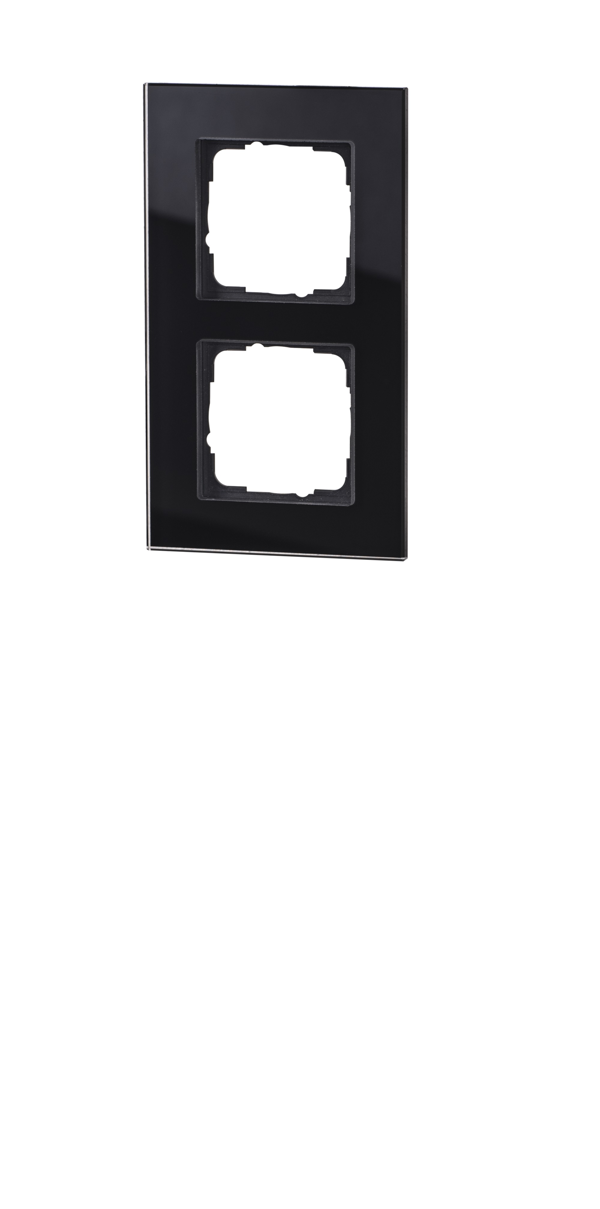 1St. Halmburger 3509 GS-552 (sw) Design Glasrahmen 2-fach schwarz Einsätze 55x55 mm Echtglas