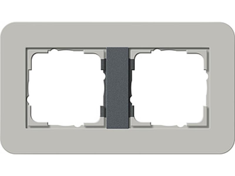 1St. Gira 0212422 Rahmen 2fach E3 Grau/Anthrazit