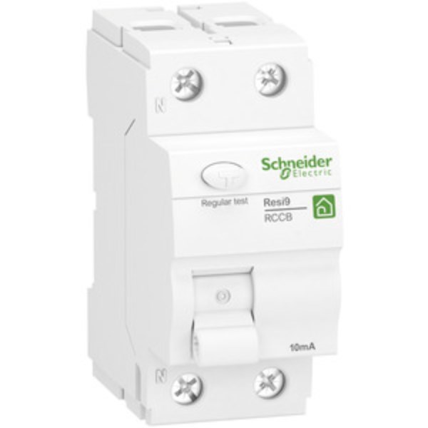 1St. Schneider Electric R9R26225 Fehlerstrom-Schutzschalter Resi9, 2P, 25A, 10mA, Typ A