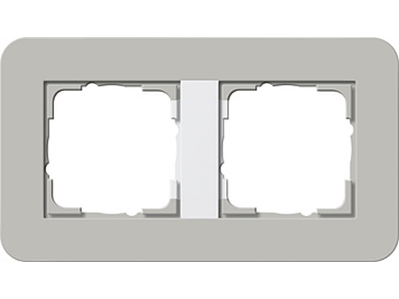 1St. Gira 0212412 Rahmen 2fach E3 Grau/Reinweiß