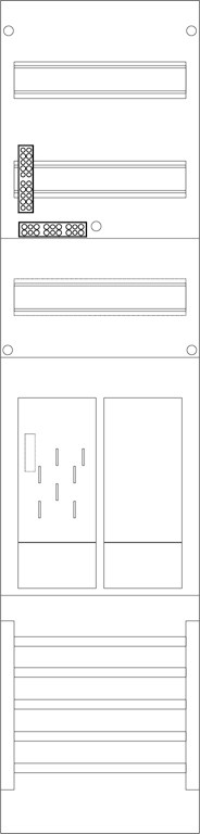 1St. F-Tronic ER6 Zählerfeld 1-feldrig, H=1050mm, 1-eHZ, 1 Res., ER6 7120106