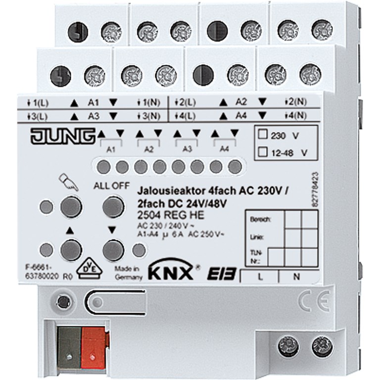 1St. Jung 2504REGHE KNX Jalousieaktor 4fach 2504 REGHE