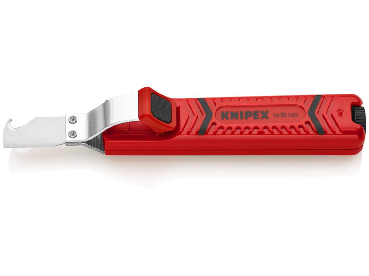 1St. Knipex 16 20 165 SB Kabelmesser mit Hakenklinge für Kabel d= 8 - 28 mm 165 mm