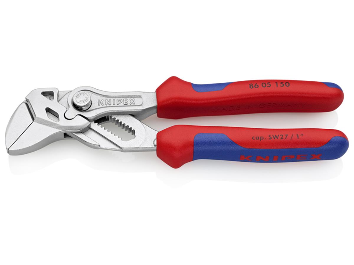 1St. Knipex 86 05 150 Zangenschlüssel mit Mehrkomponenten-Griffhülle bis 27 mm Schlüsselweite 150 mm