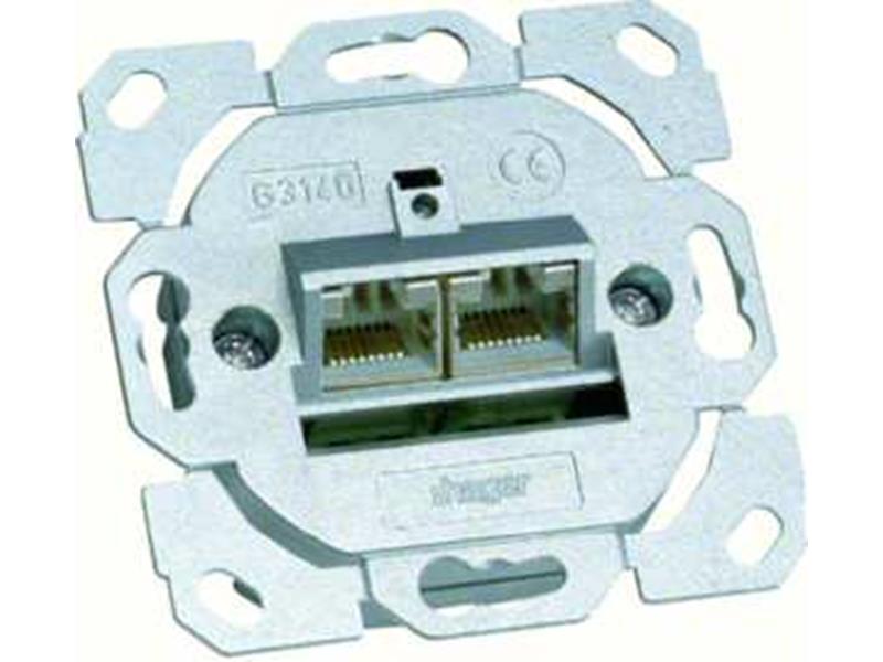 1St. Hager G3140 Datendose 2 x Cat.6A-Anschlüsse 8/8