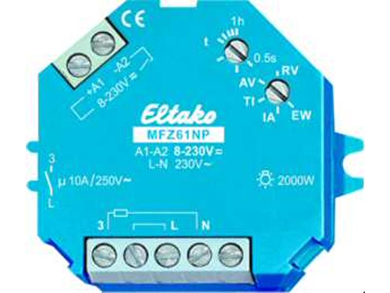 1St. Eltako MFZ61DX-UC Analog einstellb. Multifunktions-Zeitrelais UC. 1 Schließer potenzialfrei 10A/250V AC 61100604