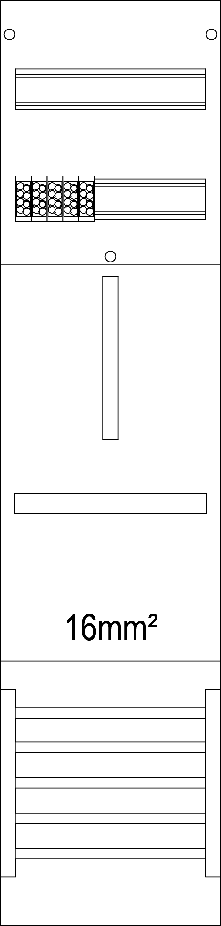 1St. F-Tronic Z1B-16 Zählerfeld 1-feldrig H=1050mm 1-3.HZ 16mm² 7120154