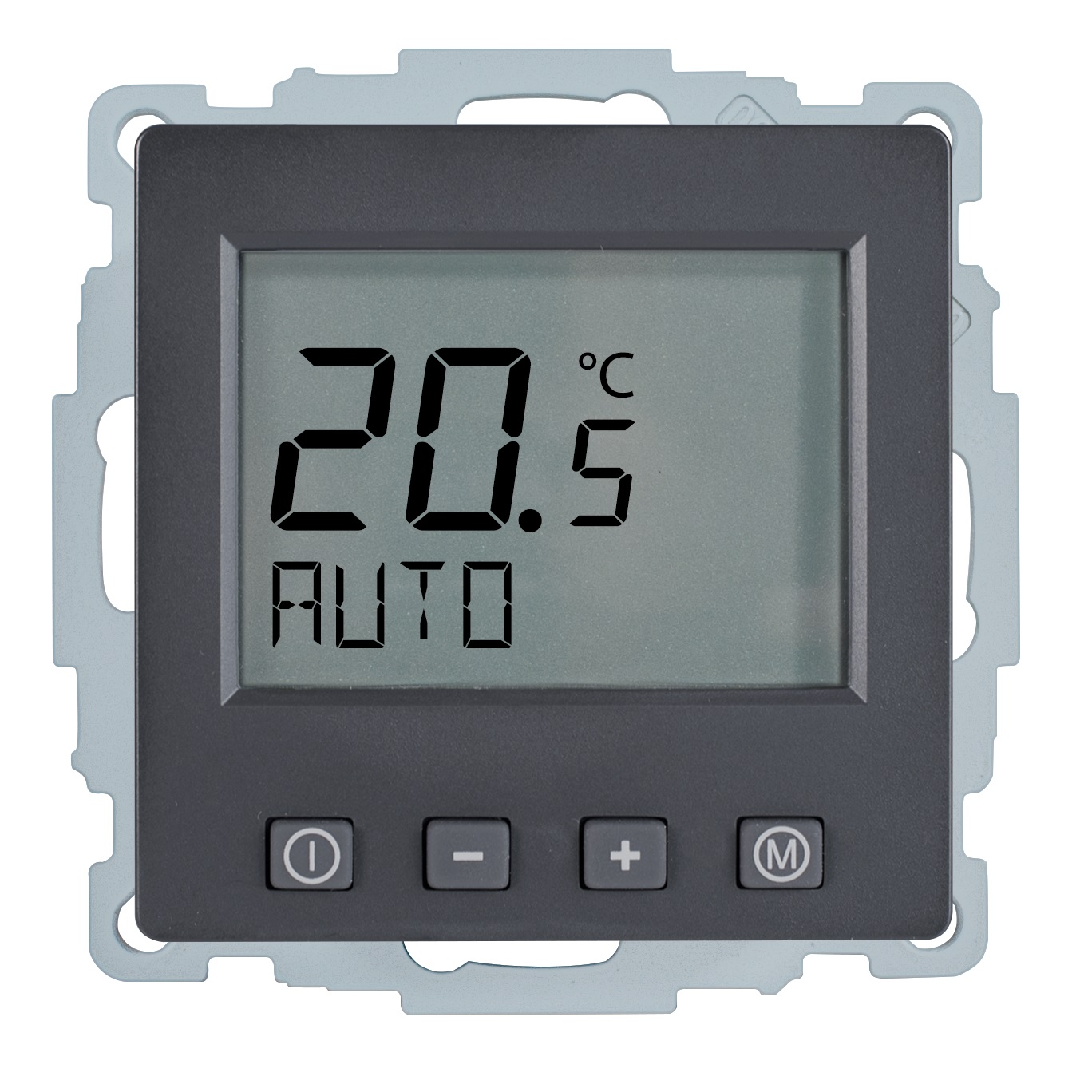 1St. Halmburger 6946 ERK-58 (ant/BE) Raumtemperaturregler 230 V u.P. Digital mit Uhr anthrazit samt