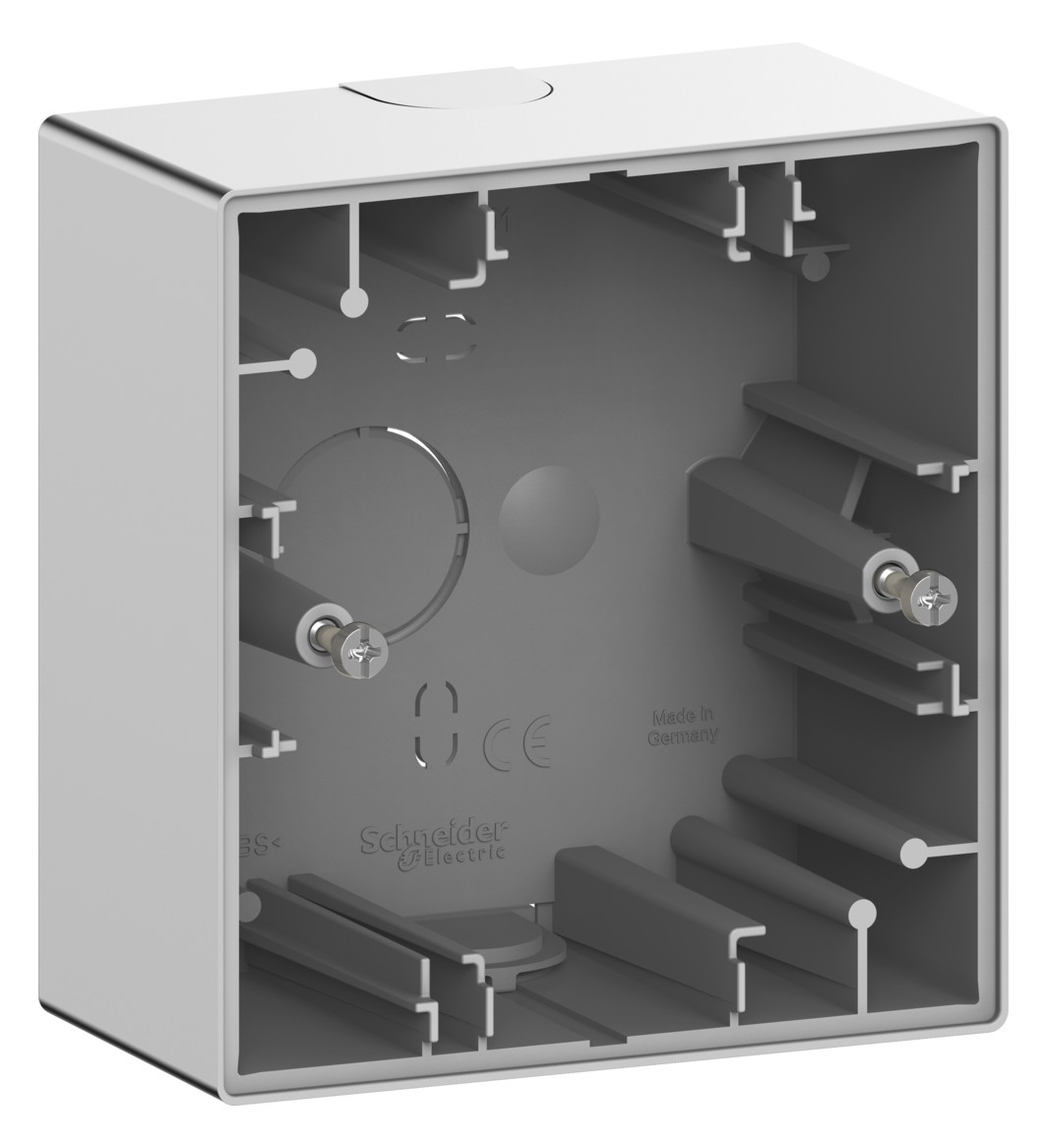 1St. Merten MEG4014-6536 Merten System Design, Aufputzgehäuse, 1-fach, Edelstahl