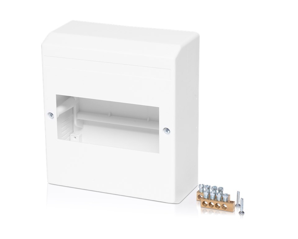 1St. F-Tronic KV06K AP Automatenkasten,160x140x65mm,6 Module mit 6 pol. PE-/N-Klemmen 7260015