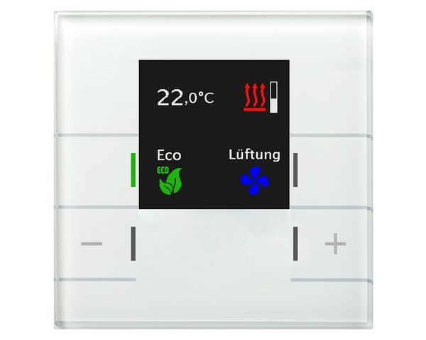 1St. MDT Glas Raumtemperaturregler SCN-RTRGW.02 mit Farbdisplay, Weiß