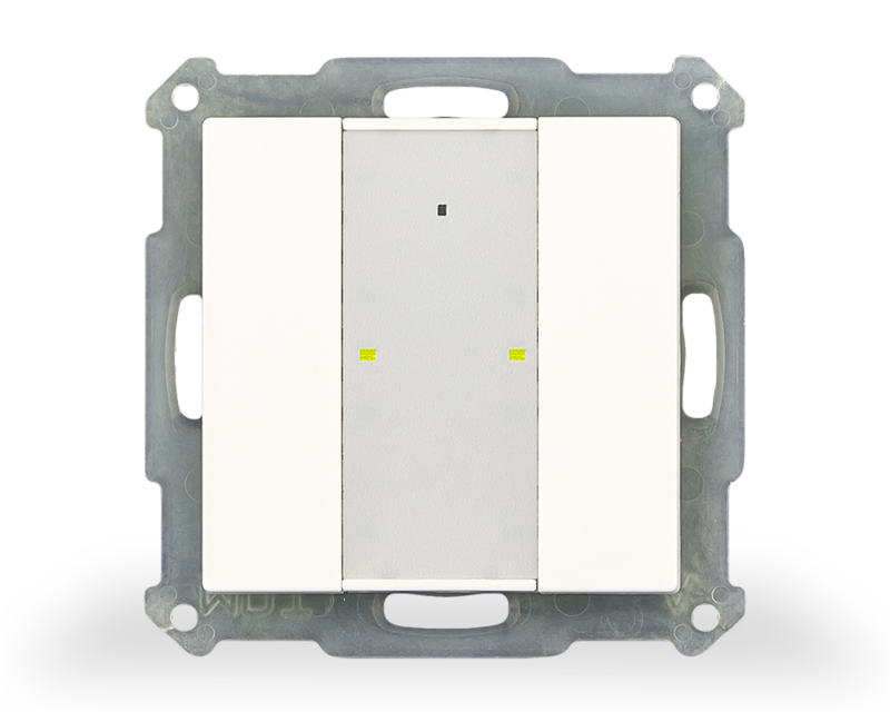 1St. MDT Funk Taster 2-fach RF-TA55A2.01 KNX RF+ mit Aktor LED reinweiß glänzend