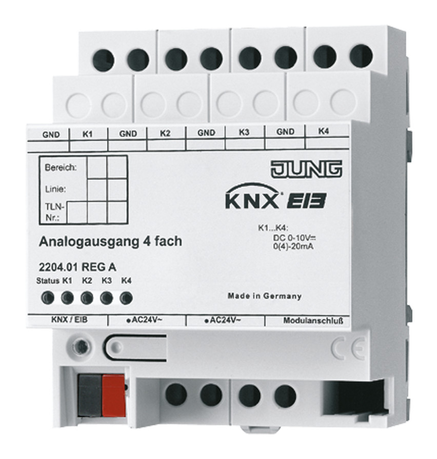 1St. Jung 2204.01REGA Analogausgang 4fach REG 4 TE 2204.01 REG A