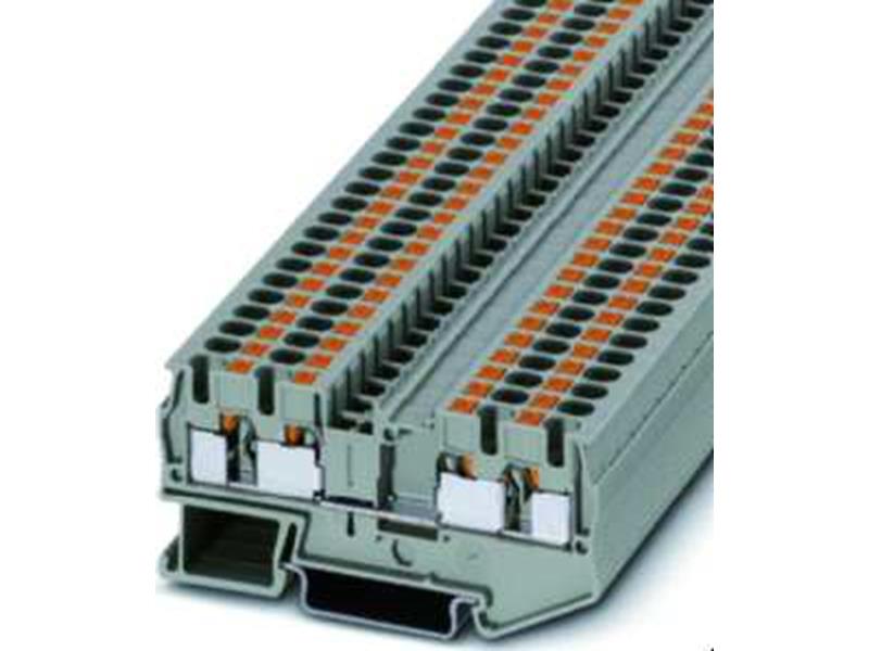 10St. Phoenix Contact PT 4-QUATTRO Durchgangsklemme 800 V 32 A Push-in-Anschluss Anzahl der Anschlüsse: 4 0,2 mm² - 6 mm² AWG: 24 - 10 B=6,2 mm H=35,3 mm grau Montageart: NS 35/7,5,