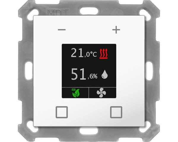 1St. MDT Raumtemperaturregler SCN-RTR55S.01 Temperatur-/Feuchtesensor reinws glänz.