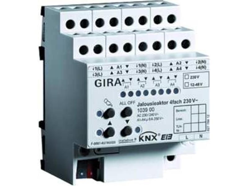 1St. Gira 103900 Jalousieaktor 4fach 230V AC KNX EIB REG