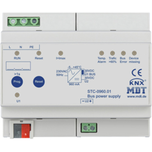 1St. MDT Busspannungsversorgung STC-0960.01 mit Diagnosefunktion 960mA 6TE